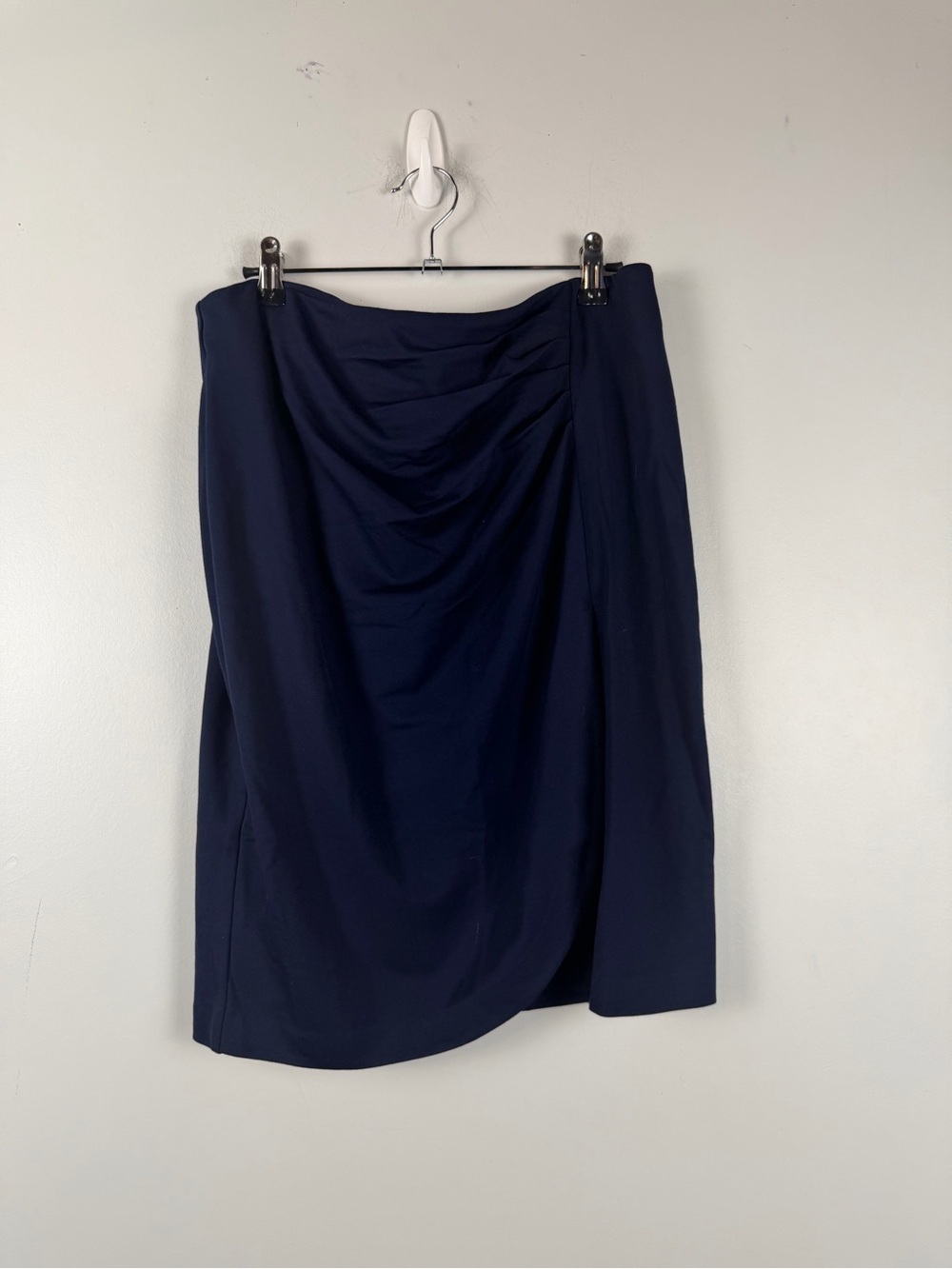 New J.McLaughlin parkhurst navy side ruched workwear skirt size 8 - Picture 2 of 8